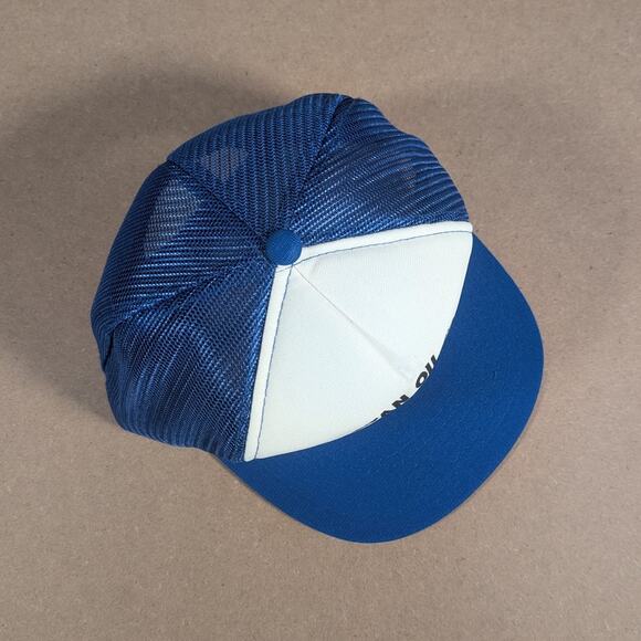 Vintage 80s Citgo Spartan Oil Trucker Hat Mesh Snapback Yougan Blue Made Korea - Picture 3 of 7